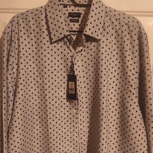 Calvin Klein Black and White Geometric Dress Shirt